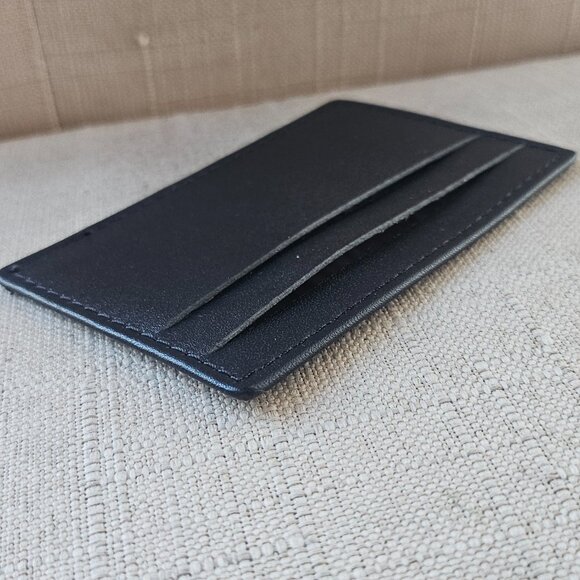 Leather Card Holder Handmade Black Genuine Leather Cardholder Handmade - Picture 9 of 11